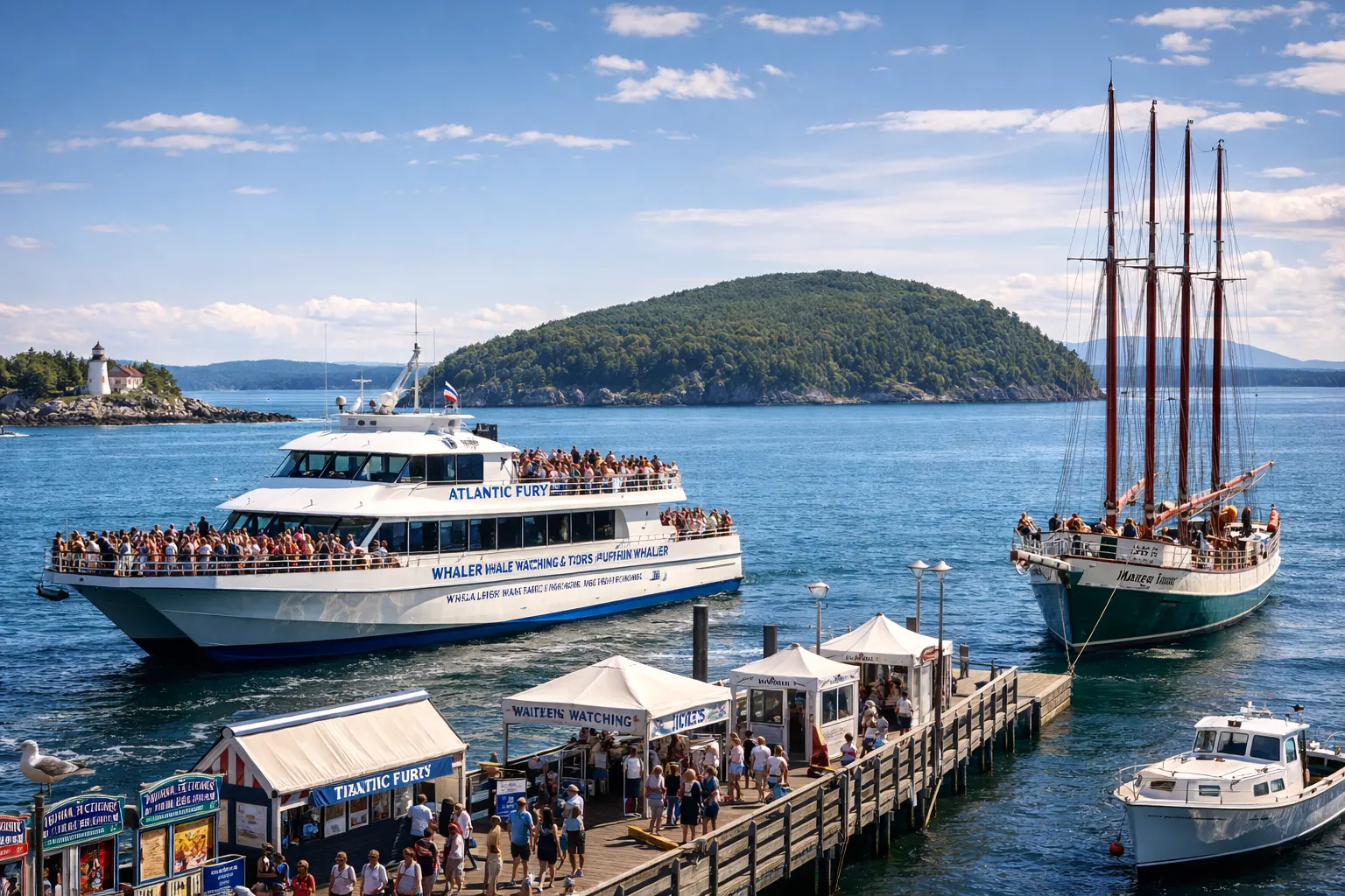 Bar Harbor whale watching harbor